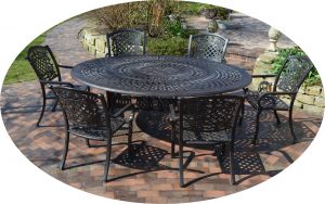großer Gartentisch aus Aluminium Guss wetterfest