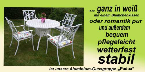 Nostalgische Gartenmöbel im weißen englischen und französischem Landhausstil aus Metall sind schöne Terassenmöbel und auch Gartenmöbel für den Landhausgarten. Diese mediterrane weiße Aluminium Gartenmöbelgruppe ist eine romantisch schöne Gartenmöbel Gruppe für stilvolle Gärten. Landhaus Gartenmöbel, leichte und stabile Gartenmöbel ,nostalgische weiße Gartenmöbel, weiße romantische Gartenmöbel, weiße stilvolle Gartenmöbel, weiße Gartenmöbel aus metall, weiße Gartenmöbel im englischen Landhausstil. mediterrane Gartenmöbel im französischen Landhausstil,